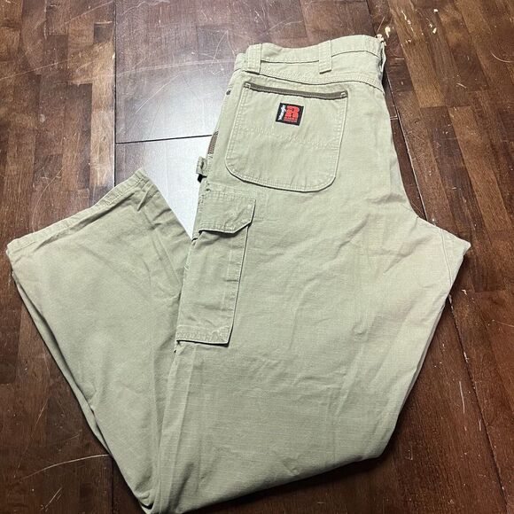 Wrangler Riggs Workwear Pants Mens 38x32 Tan Cargo Utility Ripstop Hiking Camp - Picture 8 of 10